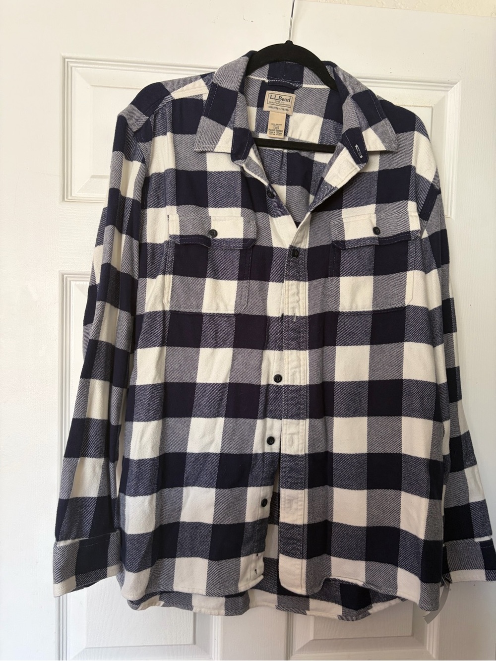 L.L. Bean Men's 1912 Field Flannel Shirt Medium Buffalo Plaid Slight Fitted
